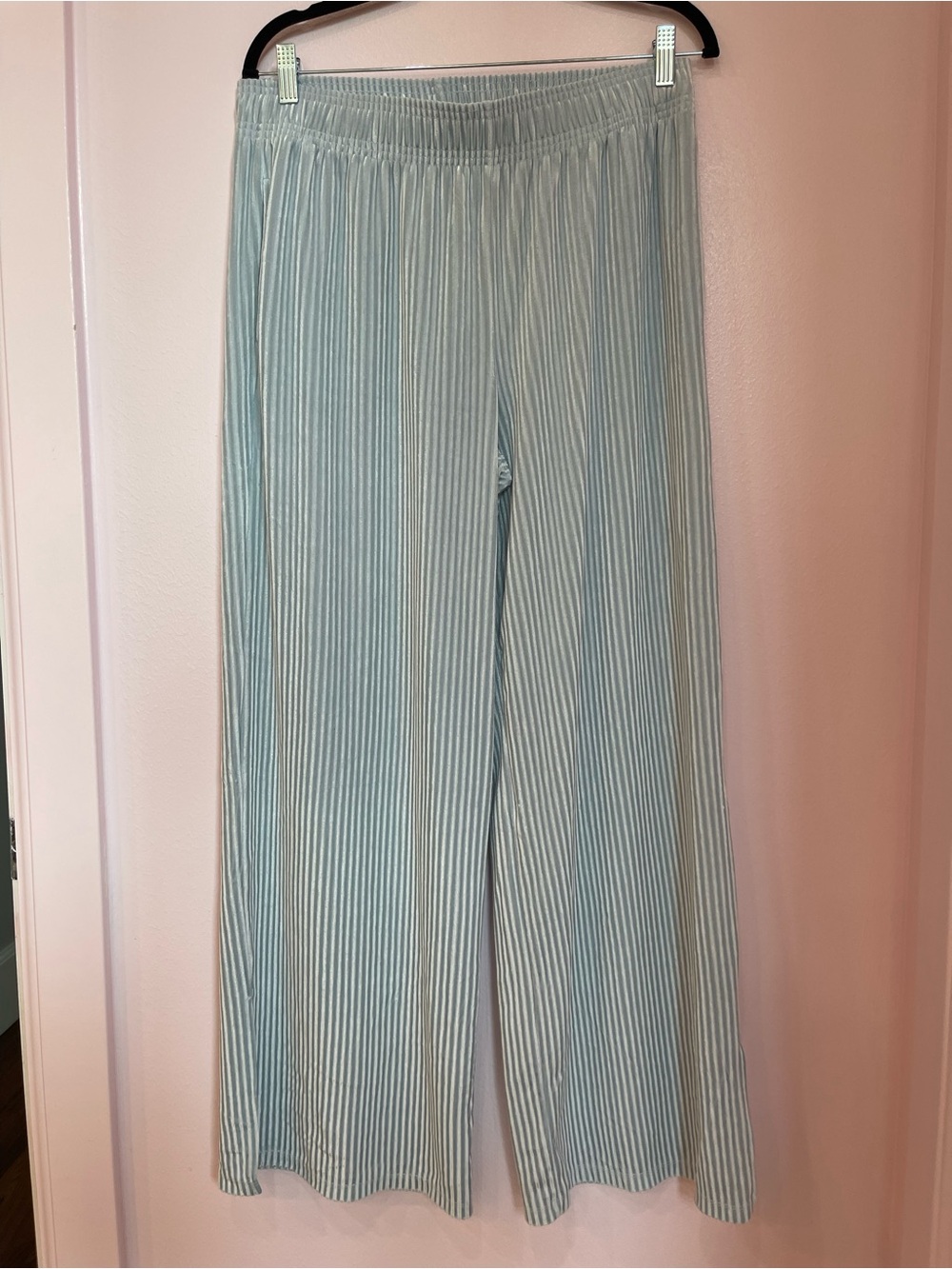 Colsie Light Blue Velvet Elastic Waist Pants